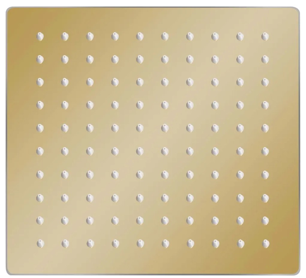 Cabeça de chuveiro quadrada 20x20 cm aço inoxidável dourado