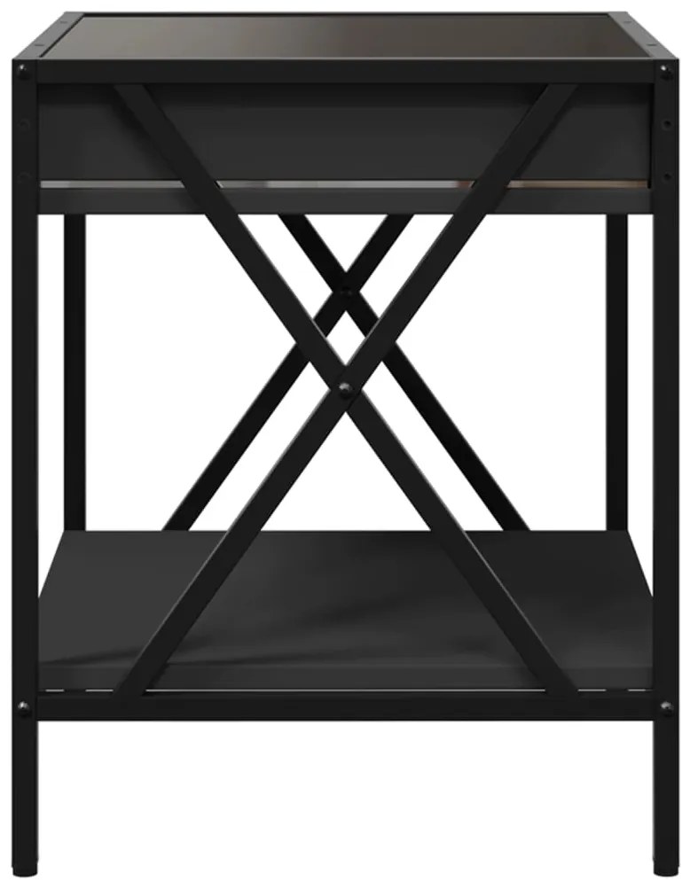 Mesa de centro com luzes LED Infinity 40x40x49 cm preto