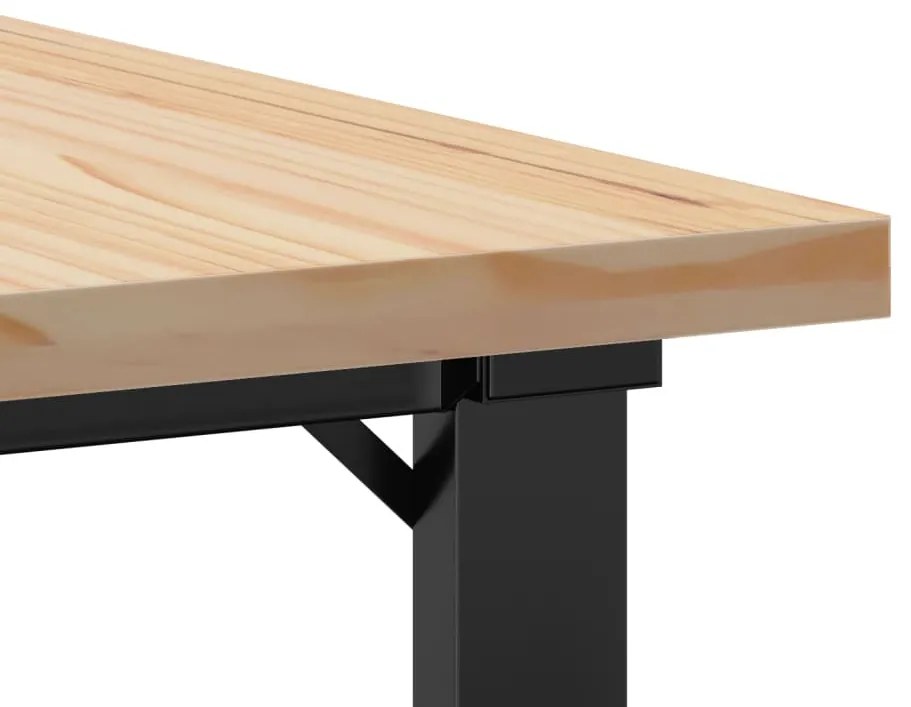 Mesa de centro estrutura em O 60x60x40,5 cm pinho/aço