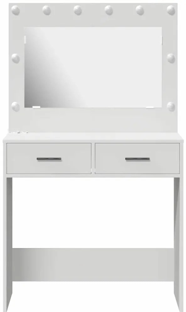 Mesa de Toucador com Luzes LED - Branca, 78.5 x 41 x 135 cm