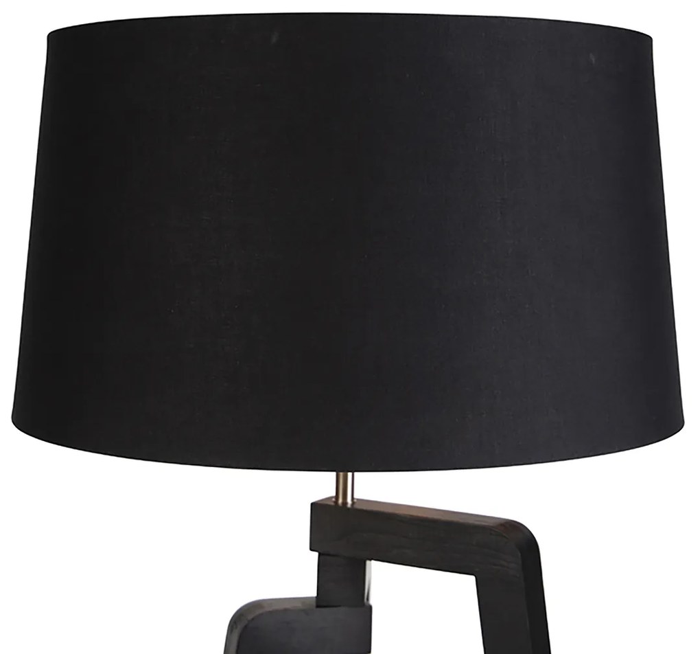 LED Candeeiro de pé inteligente com cúpula preto com dourado 50 cm incl. Wifi A60 - Puros Country / Rústico