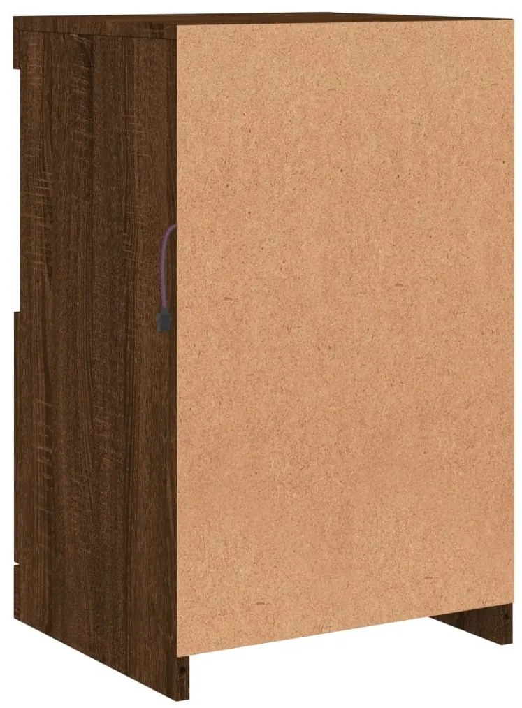 Aparador com luzes LED 41x37x67 cm carvalho castanho
