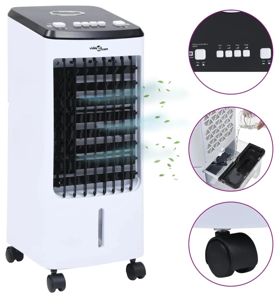 vidaXL Refrigerador do ar 2-em-1 móvel 80 W