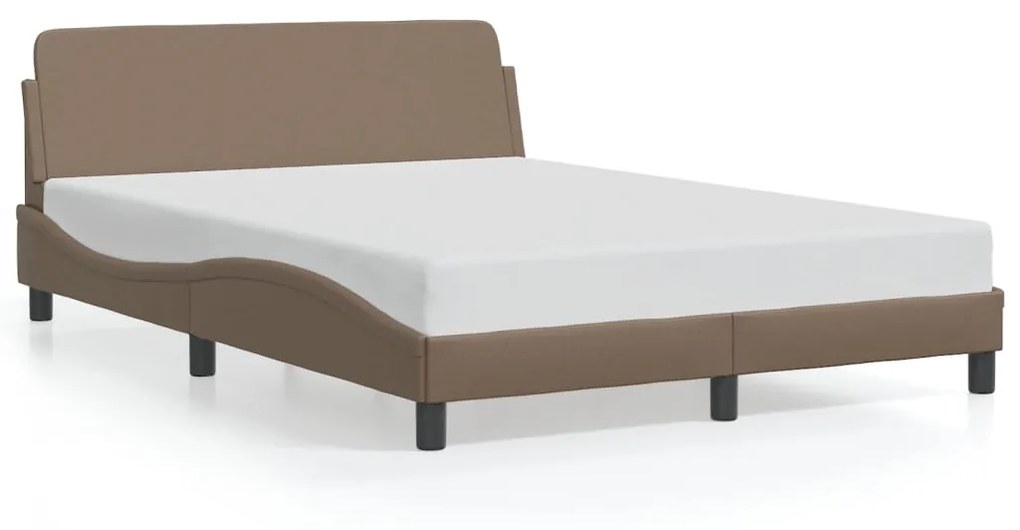 Estrutura cama cabeceira 120x200 cm couro artificial cappuccino