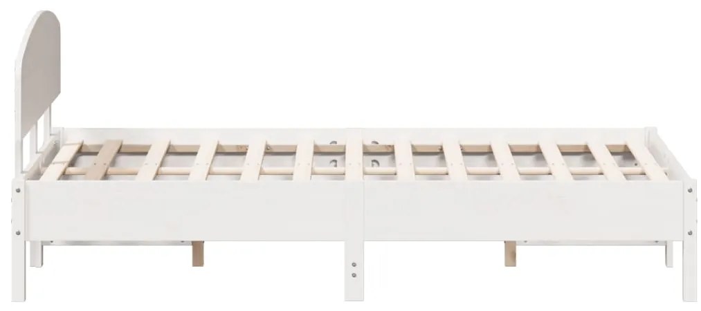 Cama sem colchão 150x200 cm madeira de pinho maciça branco