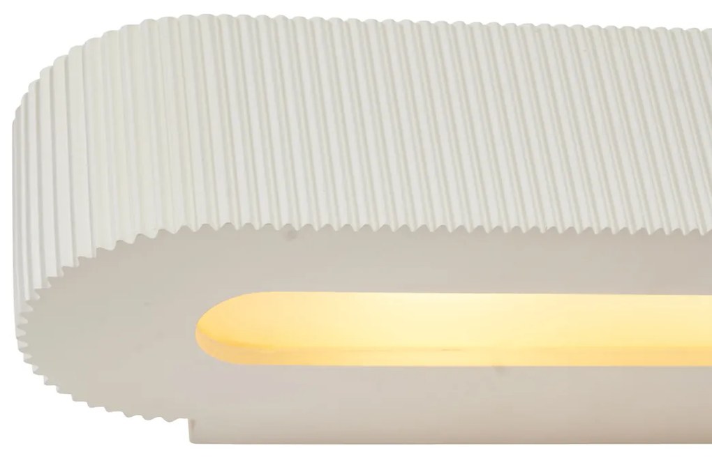 Candeeiro de Parede Escandinavo Bege UFO 2-Luzes - Gesso Escandinavo