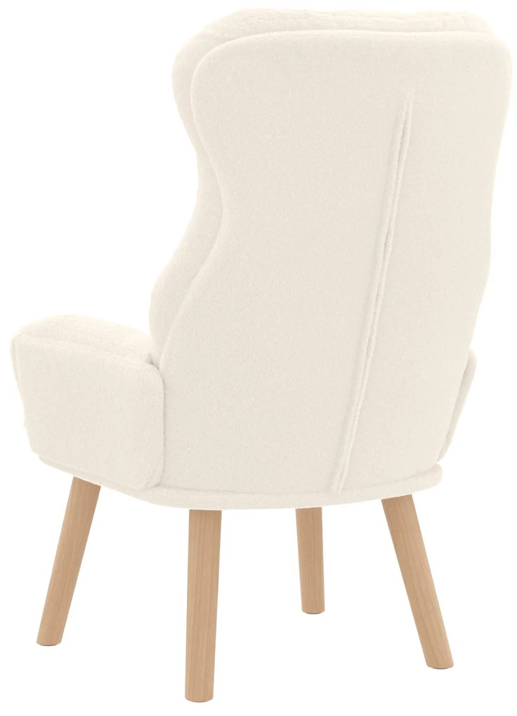 Poltrona Relaxante vidaXL Creme em Tecido Parecido com Lã