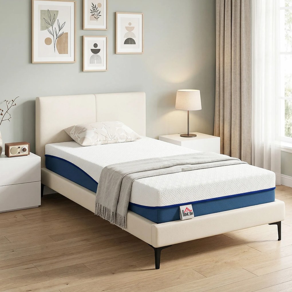 Colchão 90x190cm, colchão 1 pessoa, espuma viscoelástica com chá verde, capa removível lavável, firmeza média