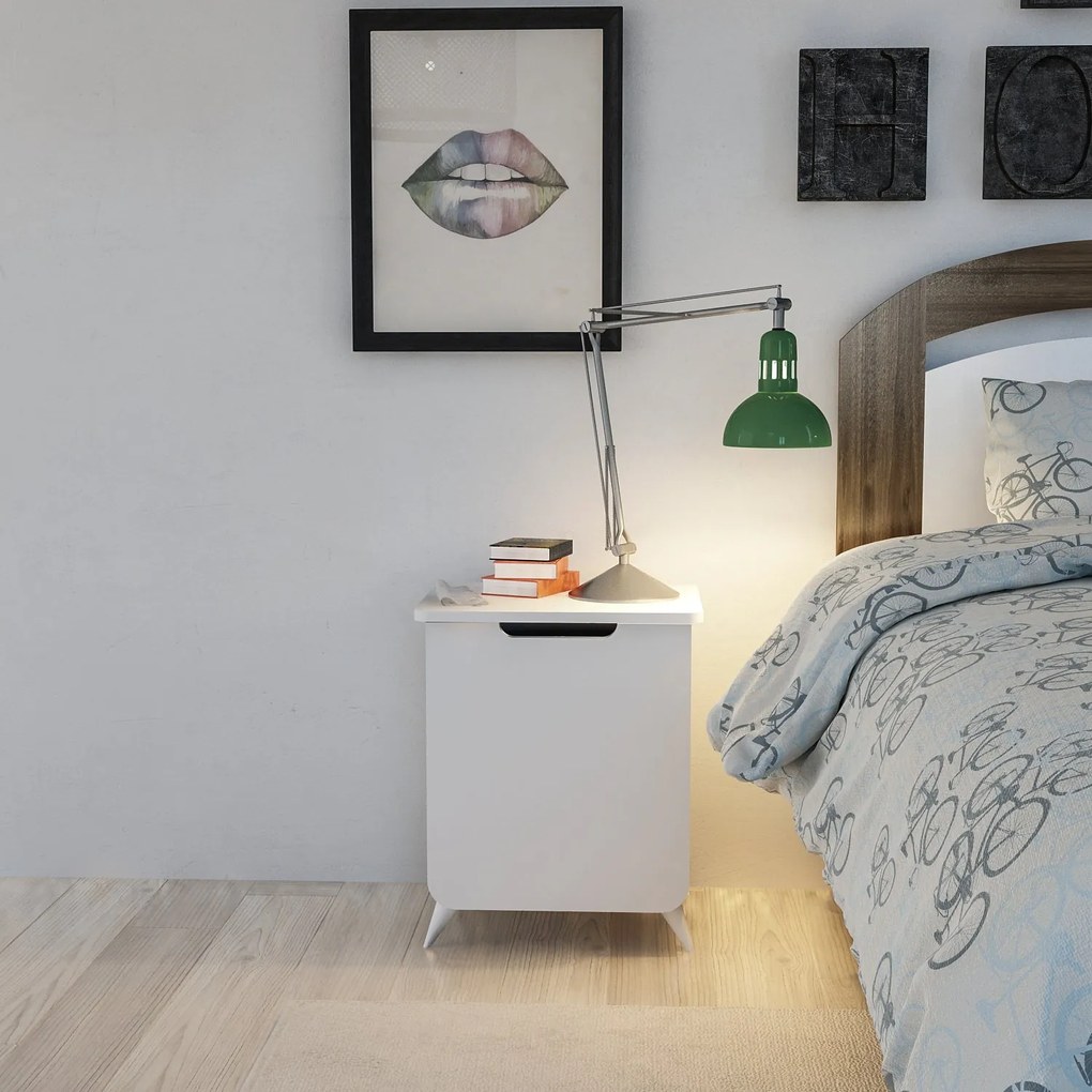 Mesa de Cabeceira Esla – Branco – 49x60x39 cm