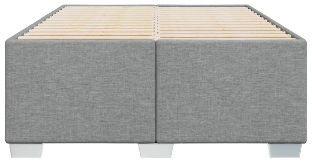 Estrutura de cama sem colchão 120x200 cm tecido cinzento-claro
