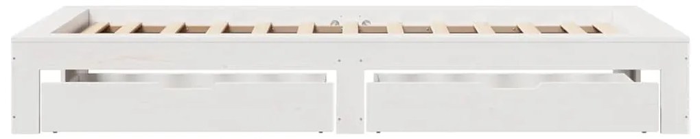 Cama sem colchão 90x200 cm madeira de pinho maciça branco