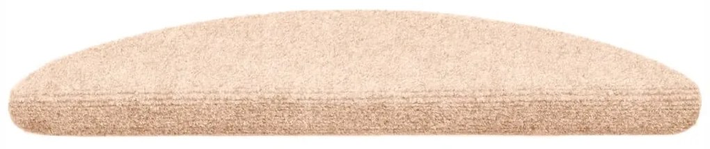 Tapetes de escada adesivos 15 pcs 56x17x3 cm creme