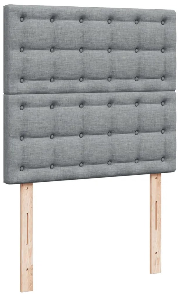 Cama com molas/colchão 90x200 cm tecido cinza-claro