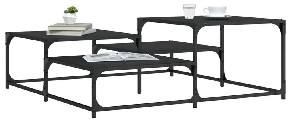Mesa de centro 107x107x40 cm derivados de madeira preto