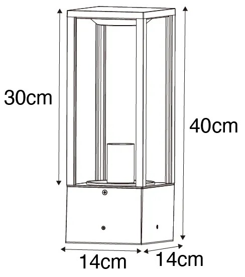 Candeeiro industrial de pé para exterior castanho ferrugem 40 cm IP44 - Charlois Industrial,Moderno