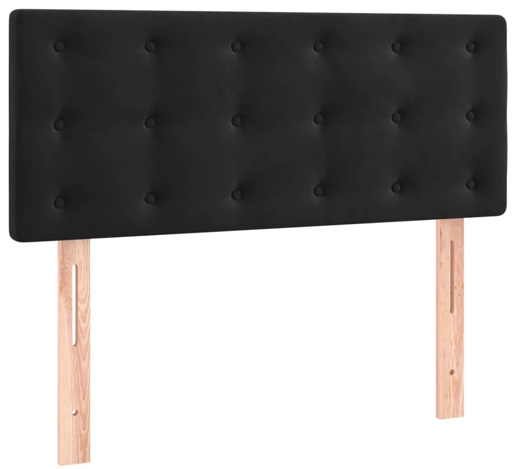 Cama com molas/colchão 90x200 cm veludo preto