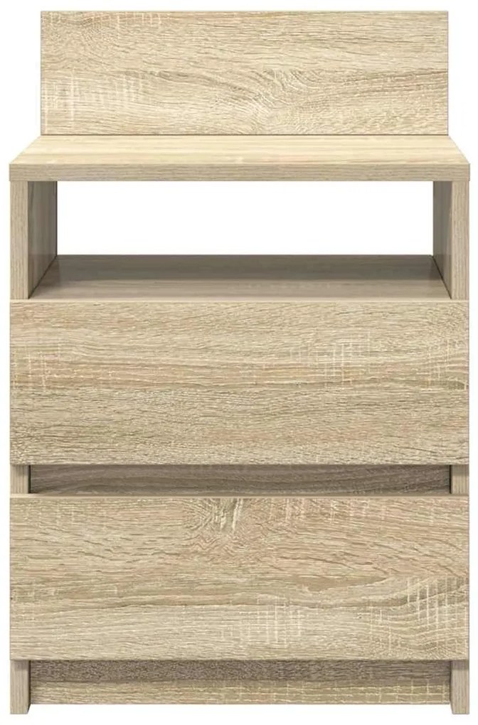 Mesa de cabeceira com 2 gavetas 40x33x60 cm carvalho sonoma