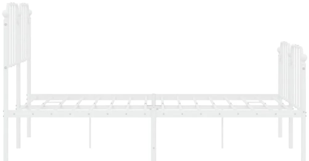 Estrutura de cama com cabeceira e pés 140x200 cm metal branco