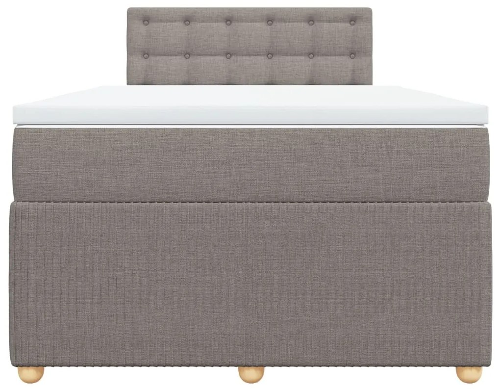 Cama boxspring c/ colchão 120x190cm tecido castanho-acinzentado