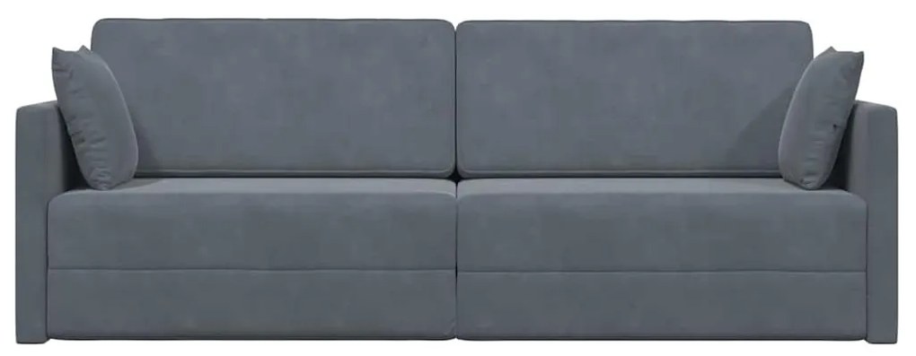 Sofá Cama 2 em 1 Cinza Escuro 213x144x60 cm Veludo