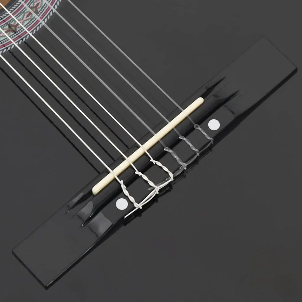 12 pcs conjunto de guitarra clássica com 6 cordas 38" preto