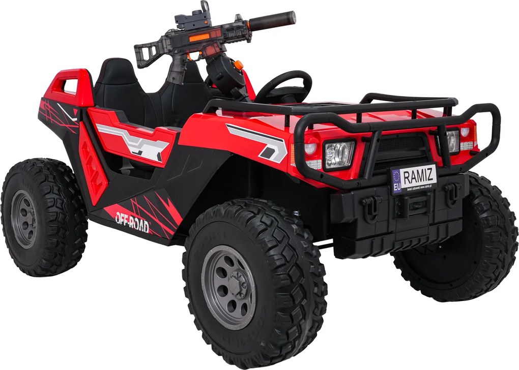 Buggy elétrico para Crianças 3 a 9 anos 24V, 2 lugares Rodas de espuma EVA, PROSPECTOR 4x4 STRONG Vermelho