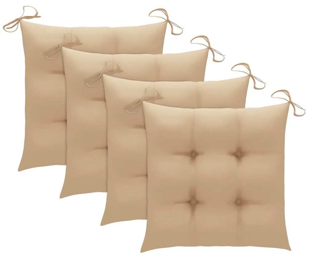 5 pcs conj. de jantar dobrável c/ almofadões p/ exterior bambu