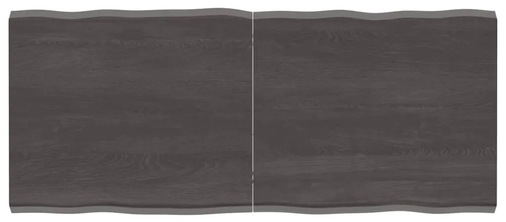 vidaXL Tampo de mesa com bordas vivas maciço tratado castanho-escuro
