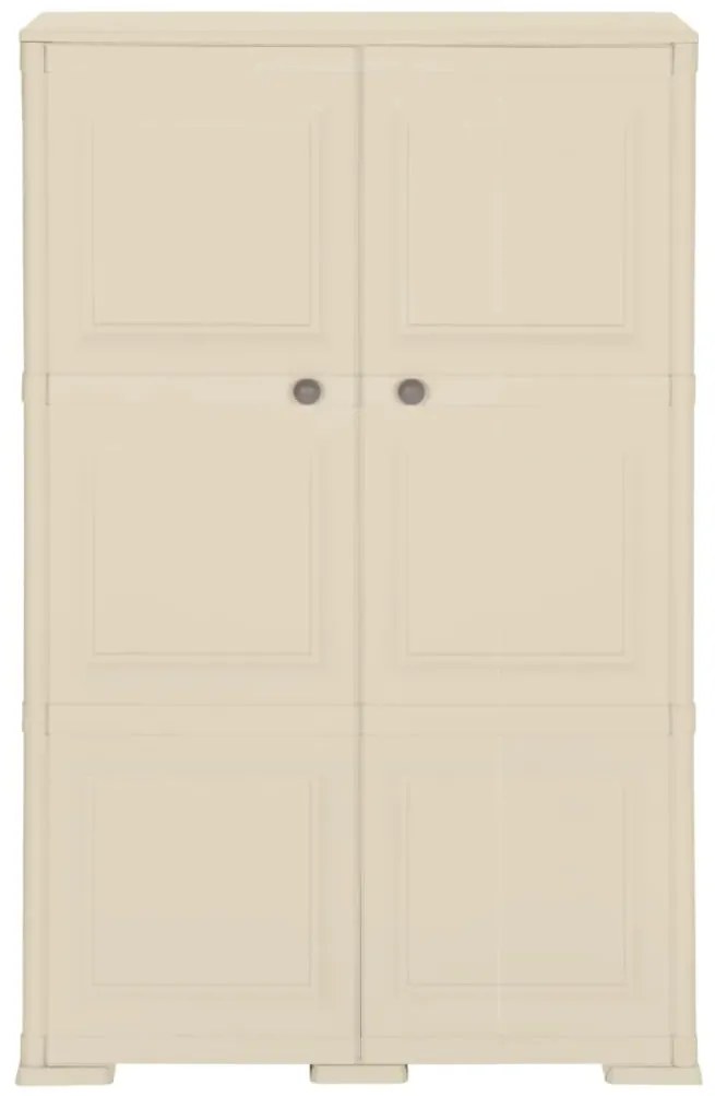 Armário de plástico 79x43x125 cm design de madeira branco nata