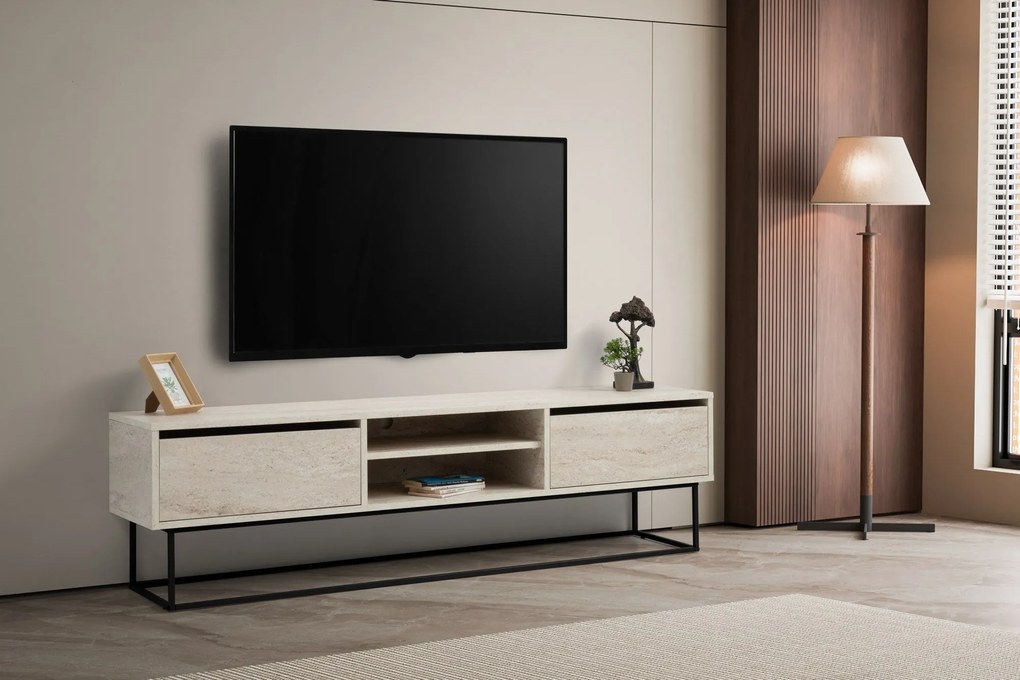 Móvel TV Escape – Travertine Black – 180x50x40 cm