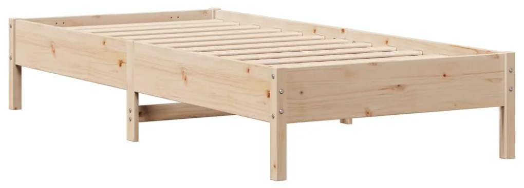 Cama com estante sem colchão 75x190 cm pinho maciço