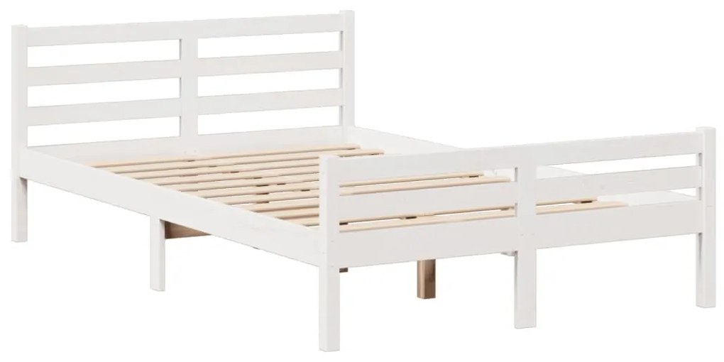 Cama com estante sem colchão 135x190 cm pinho maciço branco