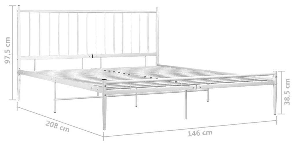 Estrutura de cama metal 140x200 cm branco