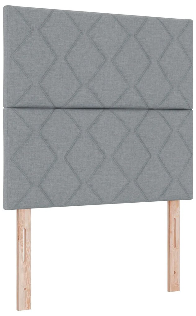 Cama Box Spring com Colchão e Banco Cinza Claro 120x200 cm Tecido