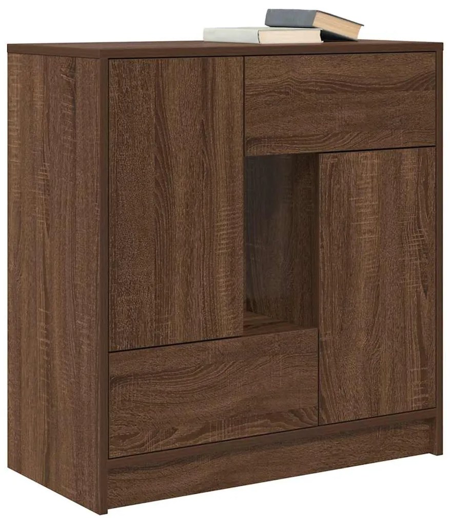 Aparador c/ gavetas e portas 70,5x34x74,5 cm carvalho castanho