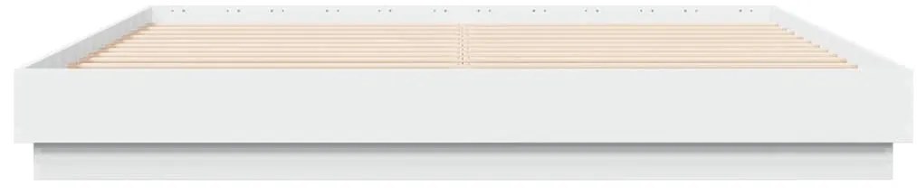 Estrutura de cama com luzes LED 180x200 cm branco
