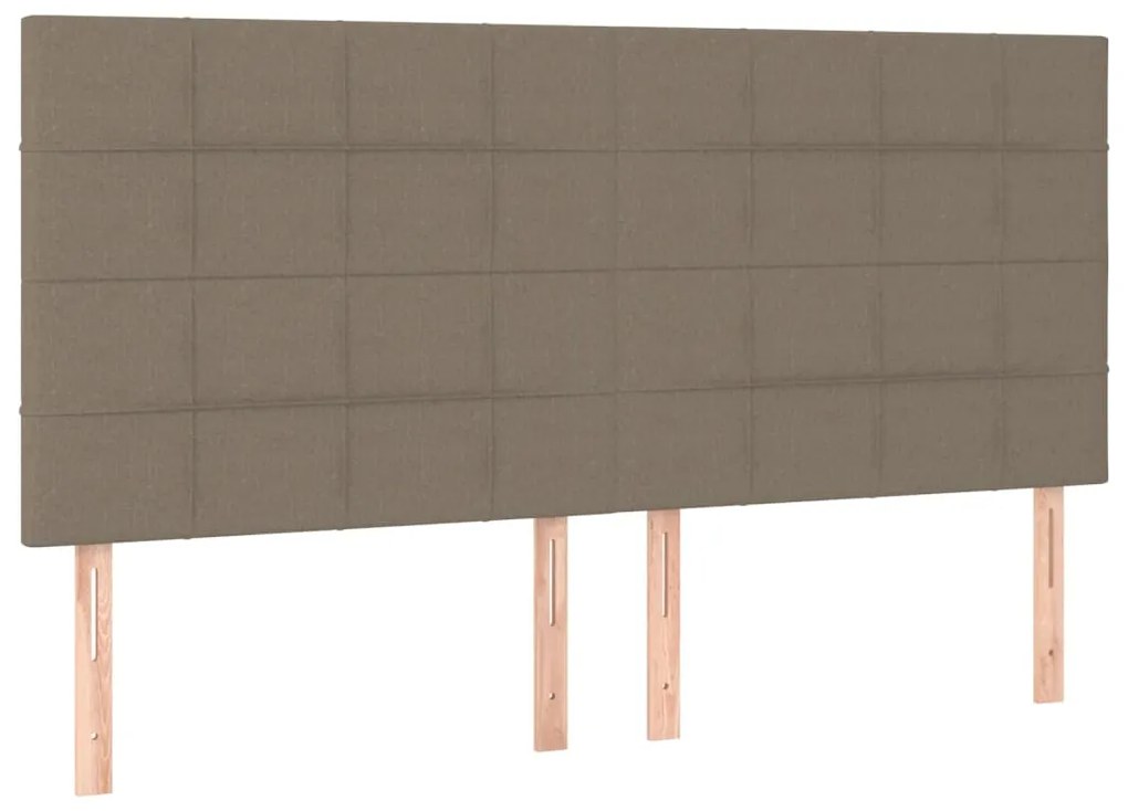 Cama sem colchão 160x200 cm tecido castanho-acinzentado