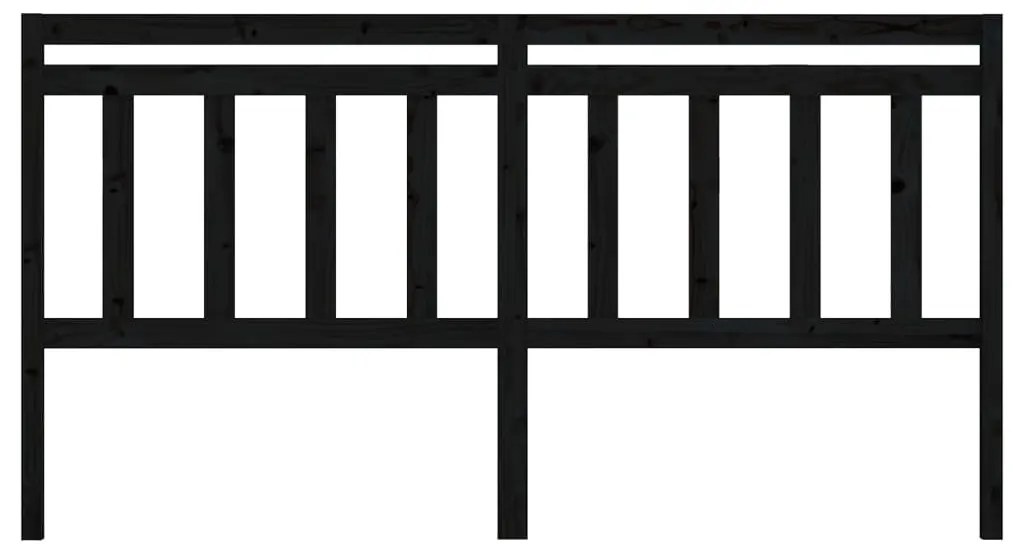 Cabeceira de cama 206x4x100 cm pinho maciço preto