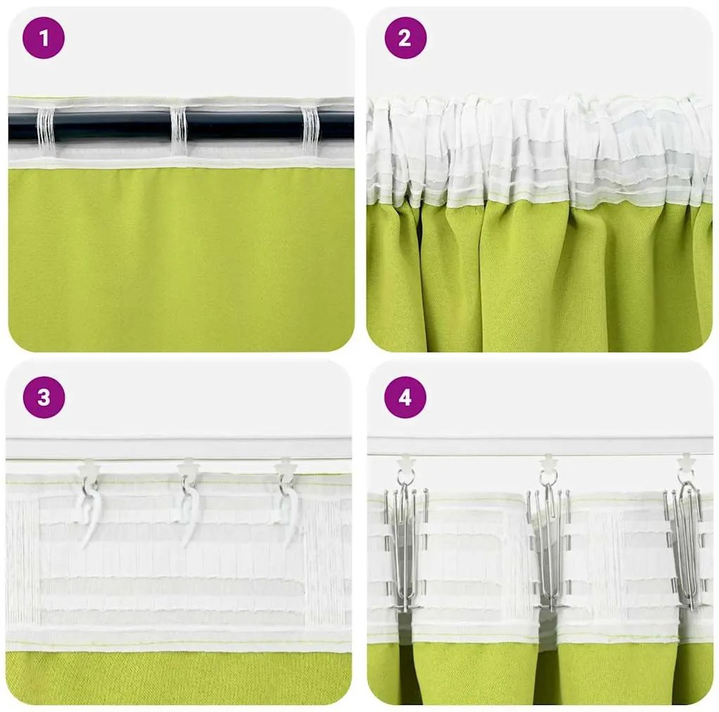 Cortinas com cortinas 2 pcs Verde maçã 225 x 140 cm Poliéster