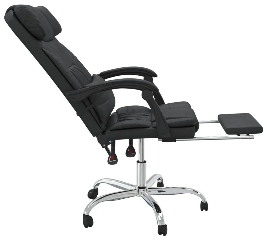 Cadeira escritório massagens reclinável couro artificial preto