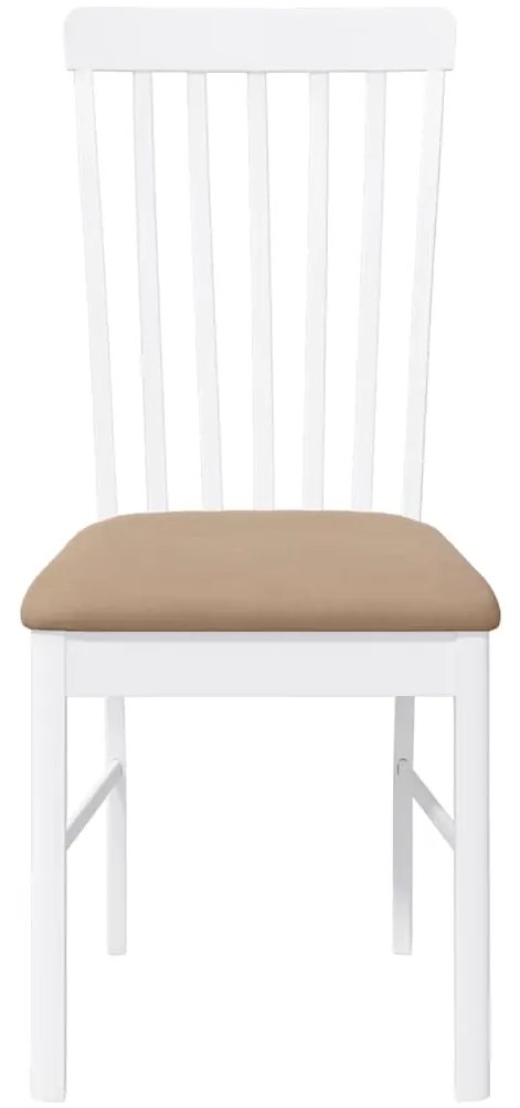 Cadeiras de jantar com almofadões 2 pcs madeira maciça branco