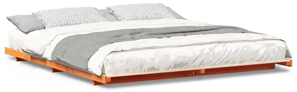 Estrutura de cama de chão Castanho-mel 180 x 220 cm