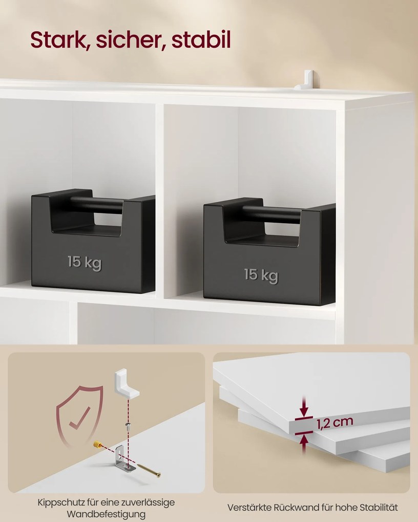Estante sala, 8 compartimentos, 24 x 90 x 107,4 cm Branca