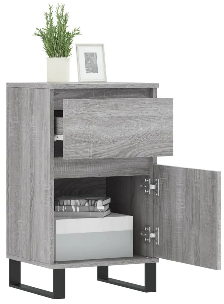 Aparadores 2 pcs 40x35x70 cm derivados madeira cinzento sonoma