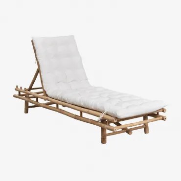 Espreguiçadeira Em Bambu Gossy Bambu & Gardénia Branco - Sklum
