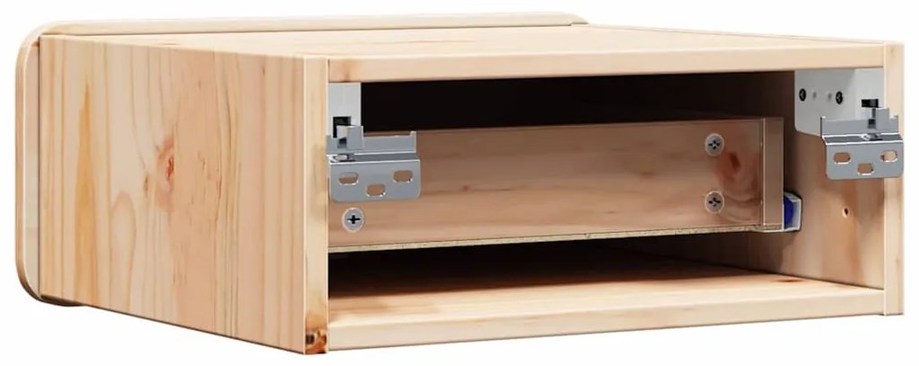 Mesa de Cabeceira Montada na Parede com gaveta 2 pcs Castanho
