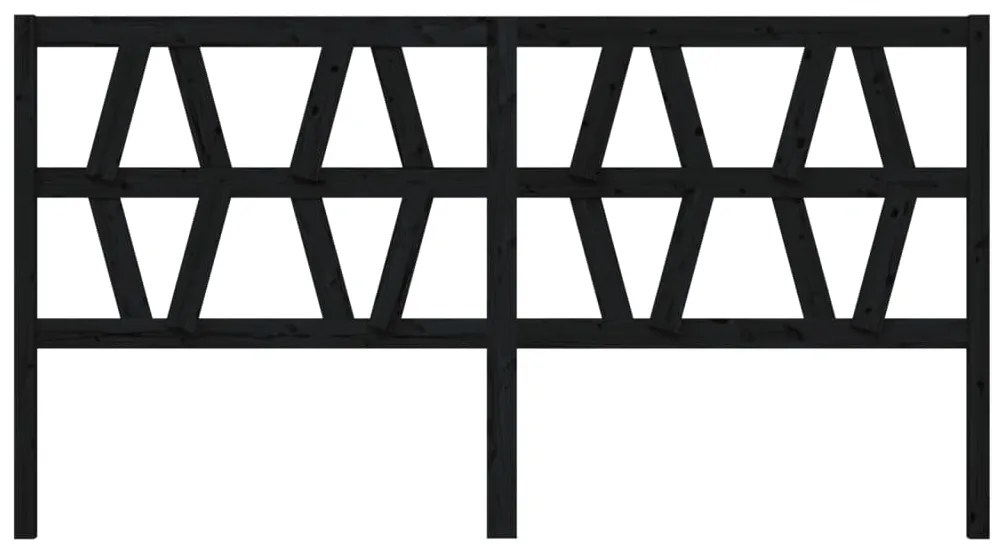 Cabeceira de cama 206x4x100 cm pinho maciço preto