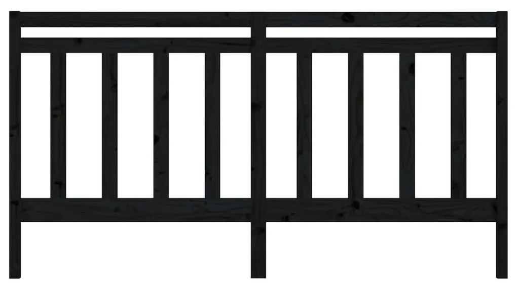 Cabeceira de cama 206x4x100 cm pinho maciço preto