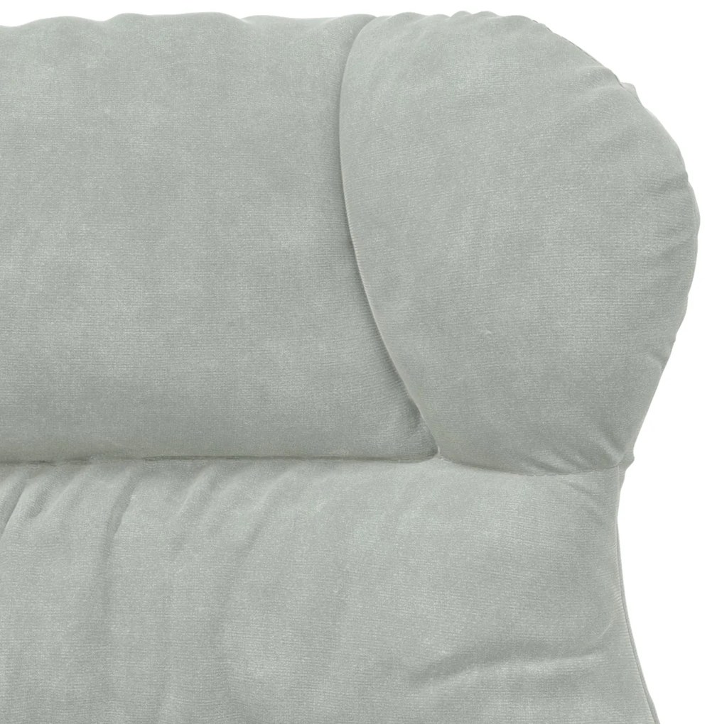 Poltrona Relaxante Veludo Cinza Claro