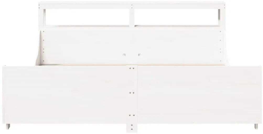 Cama sem colchão 180x200 cm madeira de pinho maciça branco